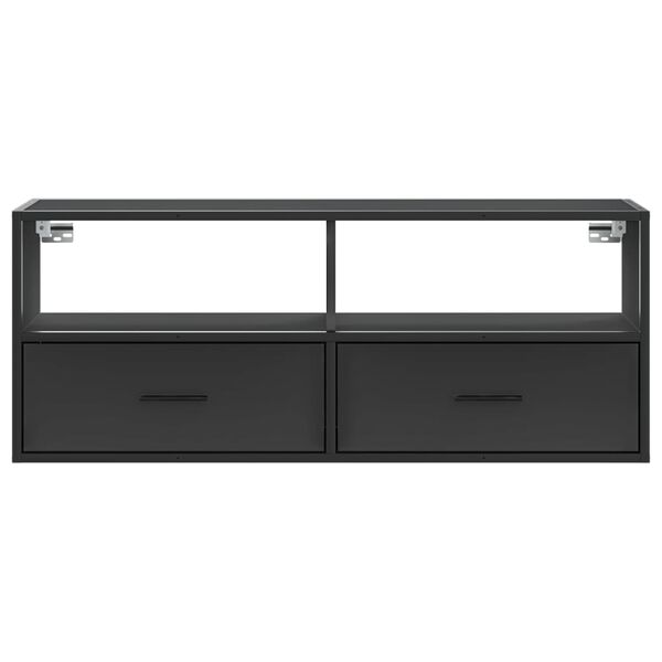 vidaXL TV skrinka čierna 100x31x39,5 cm kompozitn&eacute; drevo a kov