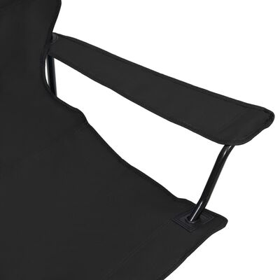 vidaXL 2-miestna skladacia kempingová stolička oceľ a látka čierna