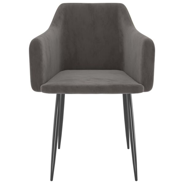 vidaXL Otočn&eacute; jed&aacute;lensk&eacute; stoličky 2 ks tmavosiv&eacute; zamatov&eacute;