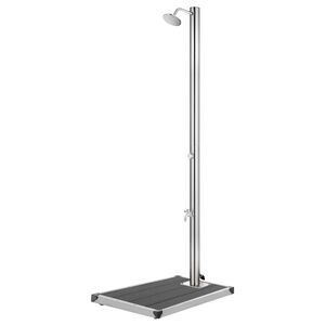 vidaXL Z&aacute;hradn&aacute; sprcha so siv&yacute;m podstavcom 220 cm nehrdzavej&uacute;ca oceľ