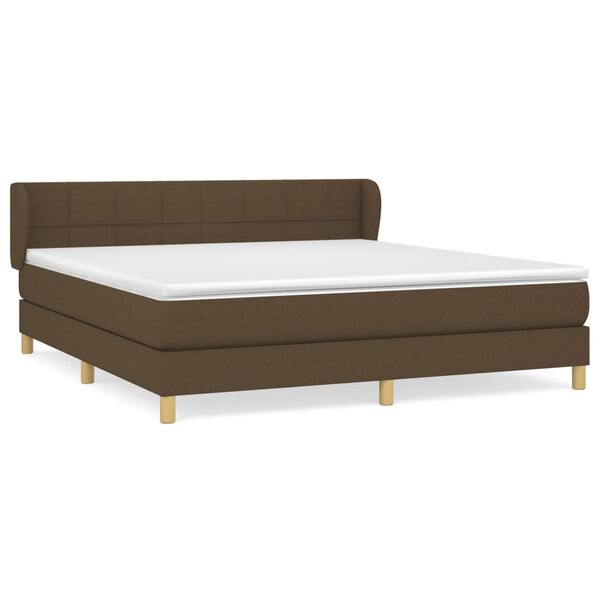 vidaXL Boxspring posteľ s matracom tmavohned&aacute; 160x200 cm l&aacute;tka