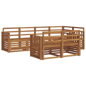 vidaXL Sada rohov&yacute;ch gaučov 7 pcs Pr&iacute;rodn&aacute;