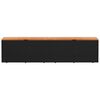 vidaXL Záhrad. úložný box čierny 220x50x54 cm polyratan akáciové drevo