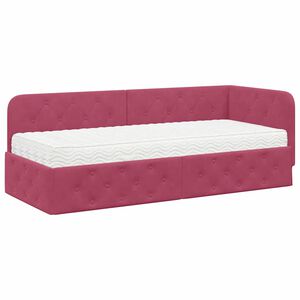 vidaXL Rohov&yacute; r&aacute;m postele V&iacute;no červen&eacute; 80 x 200 cm Zamat