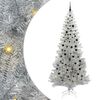 vidaXL Vianočn&yacute; stromček s 300 LED-i so stojanom Strieborn&aacute; 240 cm PET