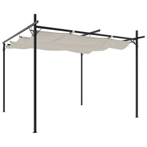 vidaXL Pergola so zaťahovacou strechou kr&eacute;mov&aacute; 295x292x230 cm