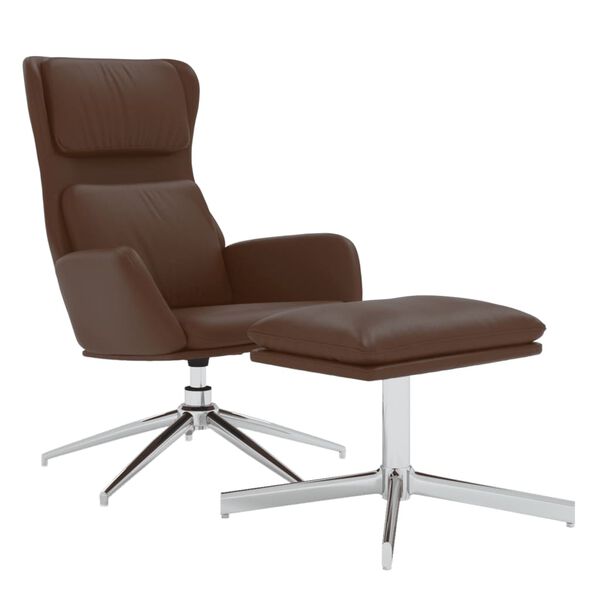 vidaXL Relaxačn&eacute; kreslo s podnožkou leskl&eacute; hned&eacute; umel&aacute; koža