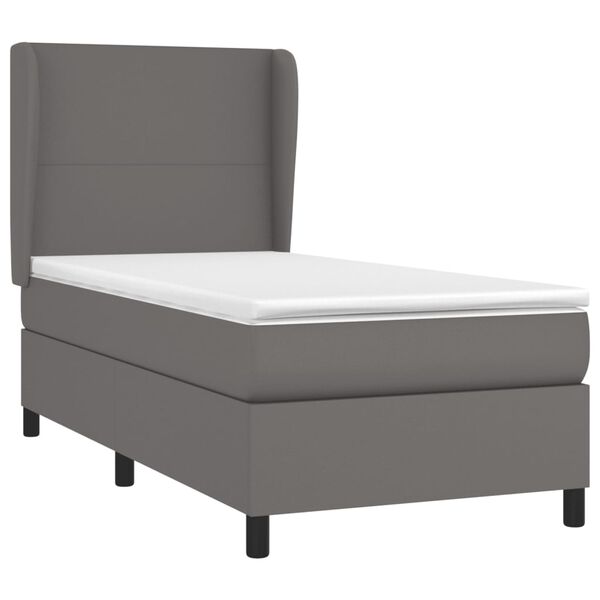 vidaXL Boxspring posteľ s matracom sivá 100x200 cm umelá koža
