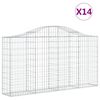 vidaXL Obl&uacute;kov&eacute; gabi&oacute;nov&eacute; ko&scaron;e 14 ks 200x30x100/120cm pozinkov. železo