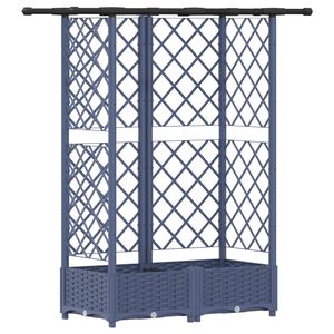 vidaXL Vyv&yacute;&scaron;en&yacute; z&aacute;hon s mriežkou a strechou Siv&aacute; 124 x 40 x 121 cm PP