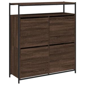 vidaXL Botn&iacute;k so 4 v&yacute;klopn&yacute;mi z&aacute;suvkami hned&yacute; dub 100x34x112 cm