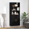 vidaXL Highboard Čierny dub 69,5 x 34 x 180 cm Kompozitn&eacute; drevo