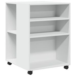 vidaXL Pr&iacute;ručn&yacute; stol&iacute;k a kolieska biely 55x60x78 cm kompozitn&eacute; drevo