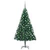 vidaXL Osvetlen&yacute; umel&yacute; vianočn&yacute; stromček s guľami, zelen&yacute; 120 cm, PVC