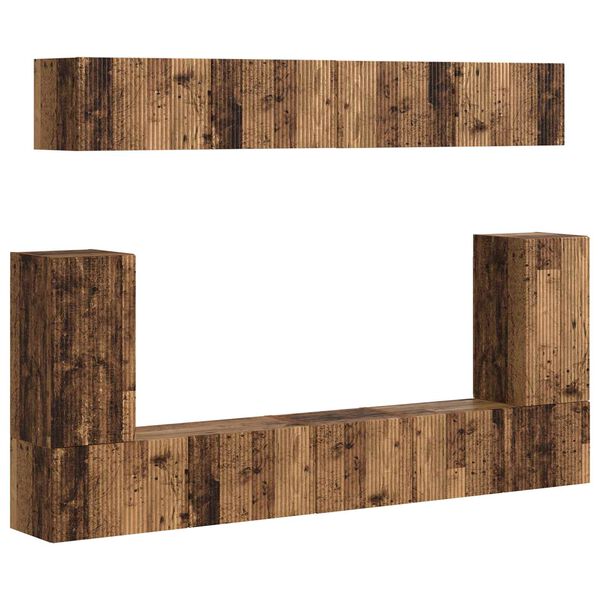 vidaXL Zostava TV skriniek N&aacute;stenn&yacute; 5 pcs Star&eacute; drevo Kompozitn&eacute; drevo