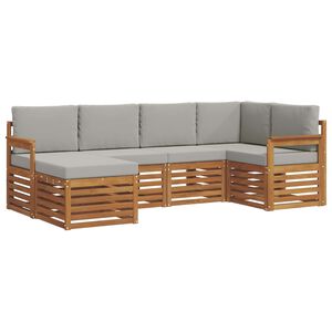 vidaXL S&uacute;pravy pohoviek s vank&uacute;&scaron;om 6 pcs Pr&iacute;rodn&aacute; a svetlosiv&aacute;