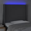 vidaXL Čelo postele s LED čierne 103x16x118/128 cm látka