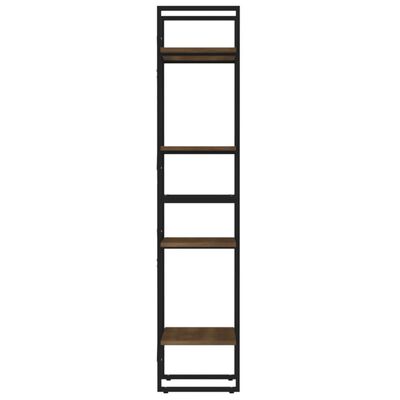 vidaXL 4-poschodová knižnica hnedý dub 40x30x140 cm spracované drevo