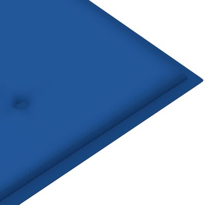 vidaXL Záhradná lavička+kráľovsky modrá podložka 120 cm, tíkový masív
