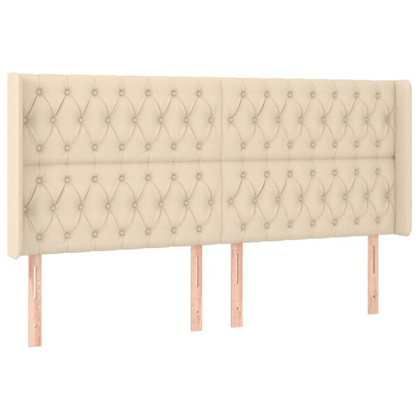 vidaXL Čelo postele so z&aacute;hybmi kr&eacute;mov&yacute; 203x16x118/128 cm l&aacute;tka