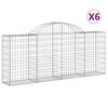 vidaXL Obl&uacute;kov&eacute; gabionov&eacute; ko&scaron;e 6 ks 200x30x80/100cm pozinkovan&eacute; železo