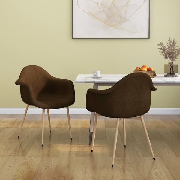 vidaXL Jed&aacute;lensk&eacute; stoličky 2 ks tmavohned&eacute; l&aacute;tkov&eacute;