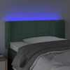 vidaXL Čelo postele s LED tmavozelen&eacute; 83x16x78/88 cm zamat