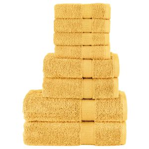 vidaXL 8-dielna pr&eacute;miov&aacute; sada uter&aacute;kov SOLUND zlat&aacute; 600 g/m&sup2;