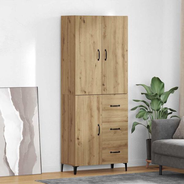 vidaXL Highboard Remeseln&yacute; dub 69,5 x 34 x 180 cm Kompozitn&eacute; drevo