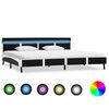 vidaXL Posteľn&yacute; r&aacute;m s LED, čierny, umel&aacute; koža 180x200 cm