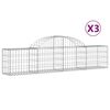 vidaXL Obl&uacute;kov&yacute; gabionov&yacute; k&ocirc;&scaron; 3 ks 200x30x40/60 cm pozinkovan&eacute; železo