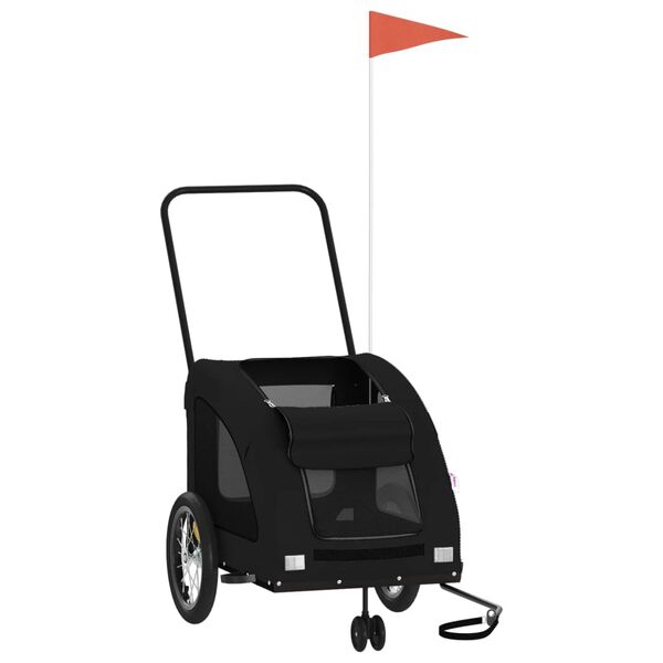 vidaXL Cyklovozík pre zvieratá, čierny, oxfordská látka, železo