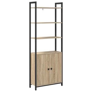 vidaXL Knižnica 6 &uacute;rovn&iacute; 60 x 24 x 161 cm Kompozitn&eacute; drevo Sonoma dub