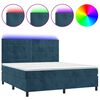 vidaXL Posteľn&yacute; r&aacute;m boxsping matrac a LED tmavomodr&yacute; 160x200 cm zamat
