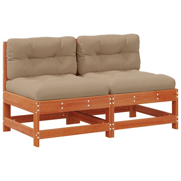 vidaXL Stredn&yacute; gauč do z&aacute;hrady Mas&iacute;vna borovica Voskov&aacute; Hned&aacute;