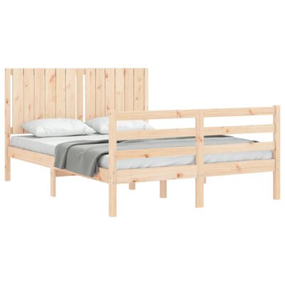 vidaXL Rám postele s čelom 140x190 cm masívne drevo