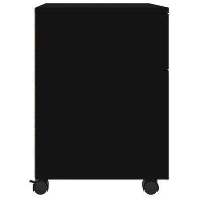vidaXL Posuvná skrinka s kolieskami čierna 45x38x54cm kompozitné drevo