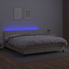 vidaXL Boxspring posteľ s matracom a LED kr&eacute;mov&aacute; 180x200 cm umel&aacute; koža