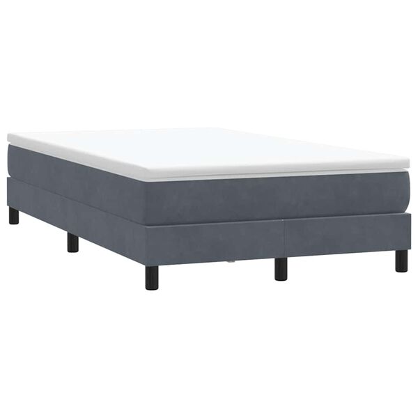 vidaXL Posteľný rám boxspring bez matracom tmavosivý 120x210 cm zamat