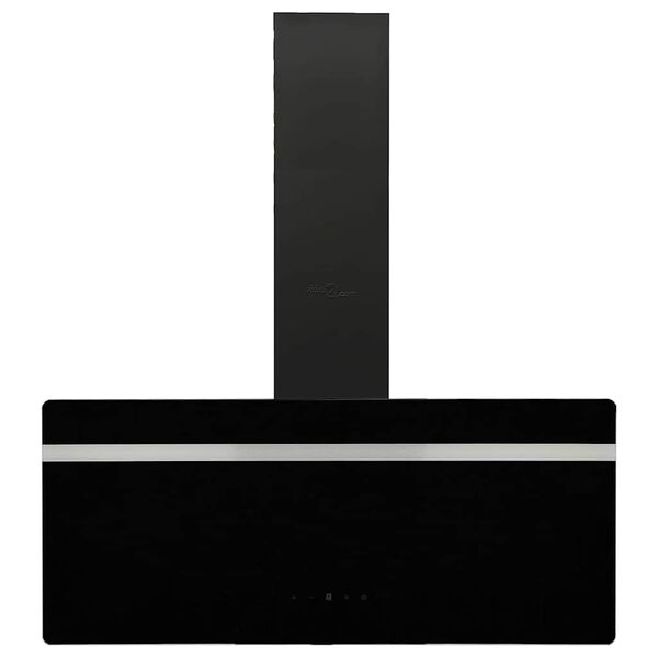 vidaXL N&aacute;stenn&yacute; digestor 90 cm oceľ a tvrden&eacute; sklo čierny