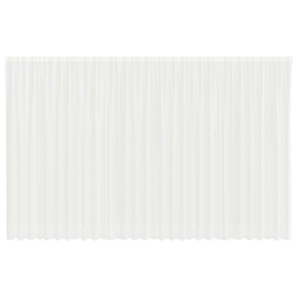 vidaXL Čipkov&aacute; z&aacute;clona so z&aacute;clonami Biela 300 x 750 cm Polyester