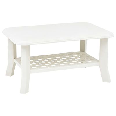 vidaXL Konferenčný stolík, biely 90x60x46 cm, plast