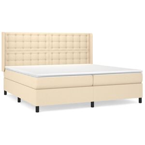 vidaXL Boxspring posteľ s matracom kr&eacute;mov&aacute; 200x200 cm l&aacute;tka