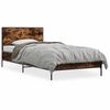 vidaXL Posteľn&yacute; r&aacute;m dymov&yacute; dub 75x190 cm kompozitn&eacute; drevo a kov