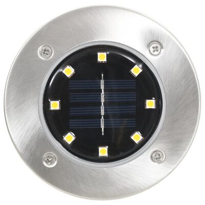 vidaXL Zapustené solárne svetlá do zeme 8 ks, LED svetlá, biele