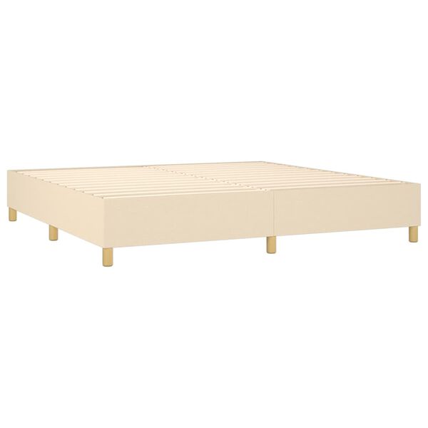 vidaXL Boxspring posteľ s matracom krémová 200x200 cm látka