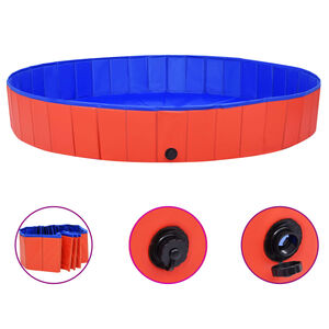 vidaXL Skladac&iacute; baz&eacute;n pre psov červen&yacute; 200x30 cm PVC