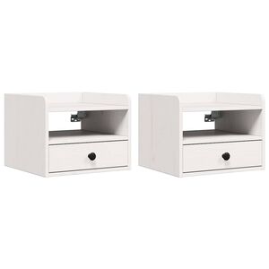 vidaXL Nočn&yacute; stol&iacute;k 2 pcs Biela 38 x 36 x 29,5 cm Borovicov&yacute; mas&iacute;v