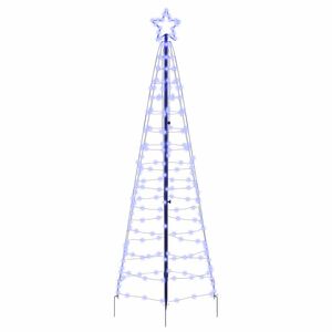 vidaXL LED Vianočn&yacute; stromček so zemn&yacute;mi kol&iacute;kmi Modr&aacute; 250 cm Železo