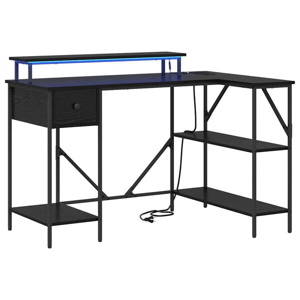 vidaXL St&ocirc;l so z&aacute;suvkou Čierny dub 120 x 79 x 86,5 cm Kompozitn&eacute; drevo